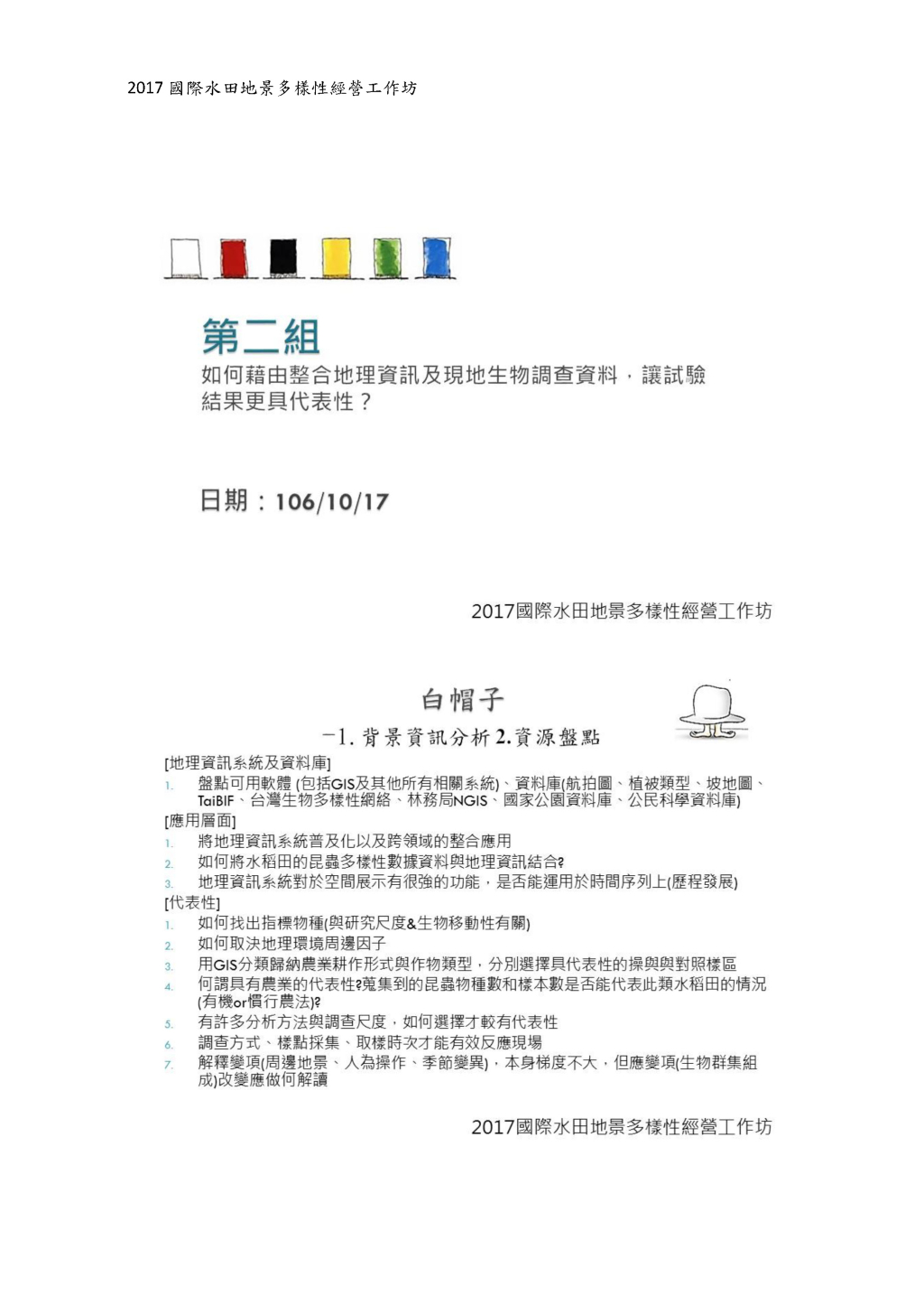 第二組：如何藉由整合地理資訊及現地生物調查資料，讓試驗結果更具 代表性？-1