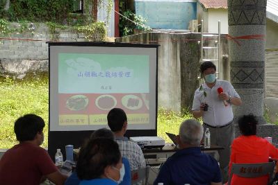 桃園區農業改良場五峰工作站的馮永富站長介紹山胡椒栽培管理--將另開視窗看原圖