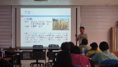臺東區農業改良場張芳魁助理研究員講解小米栽培管理技術--將另開視窗看原圖
