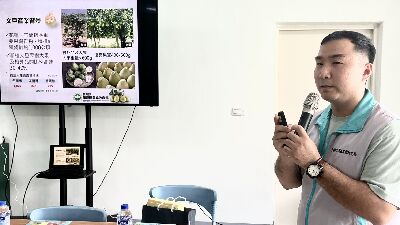 李易樺助理研究員介紹文旦加工設備--將另開視窗看原圖