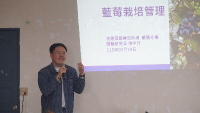 花蓮區農業改良場張中行助理研究員介紹藍莓產業概況及基礎栽培管理技術--將另開視窗看原圖