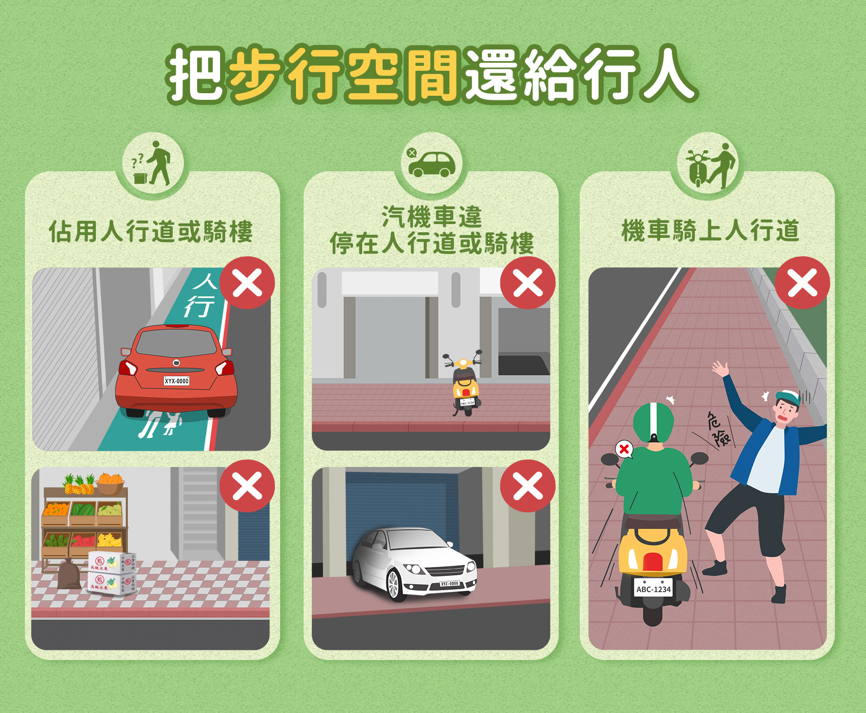 把步行空間還給行人