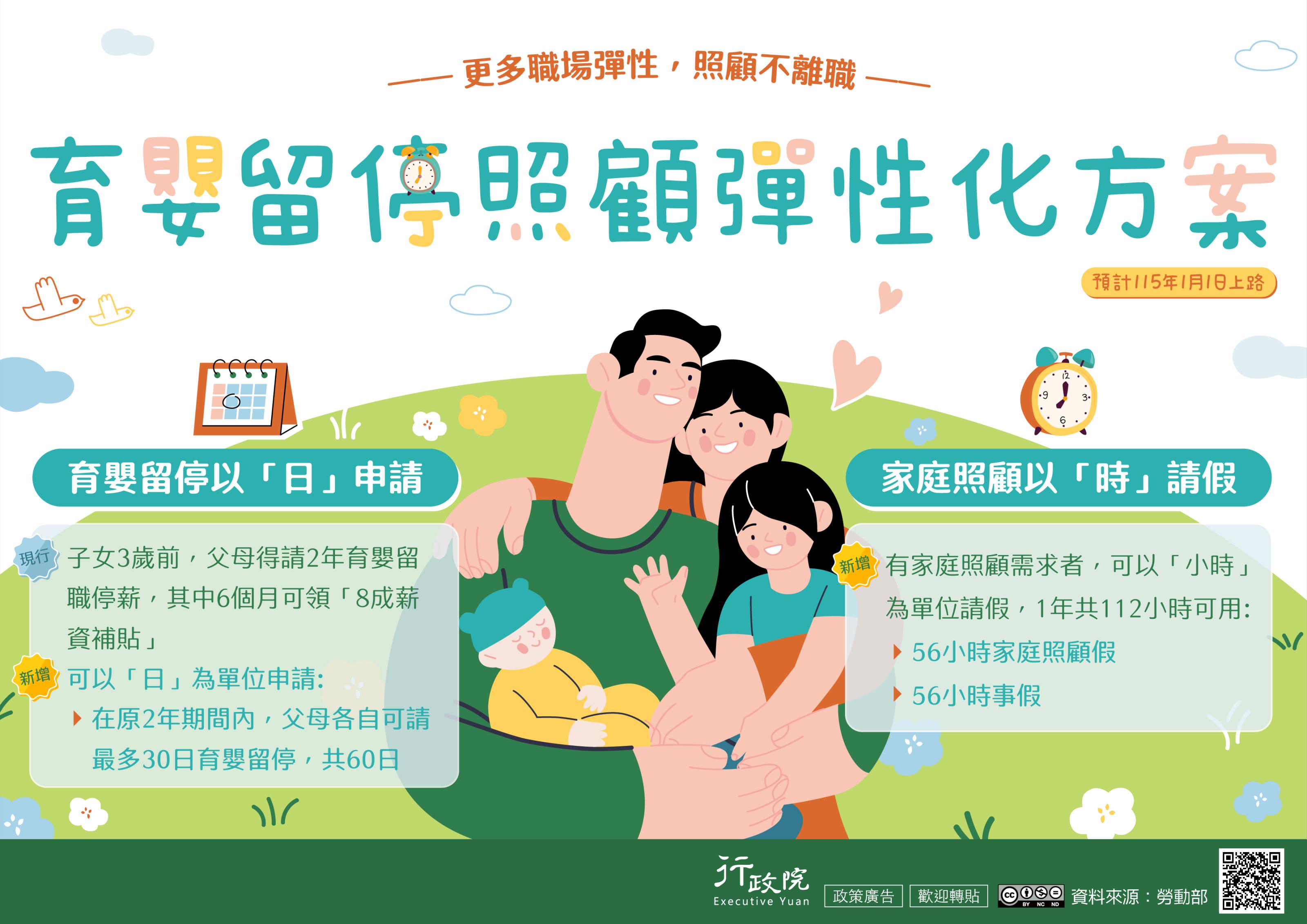 「育嬰留停照顧彈性化方案」-行政院文宣