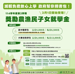 減輕負擔放心上學　政府幫你揹書包！