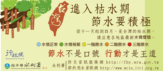 台灣進入枯水期　節水要積極