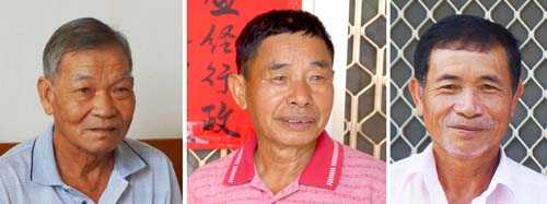 十大經典好米得主，由左至右為陳正義、葉水盆以及李文煌農友
