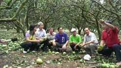 農委會陳文德副主委(左二)於風災翌日，即南下花蓮探訪災情