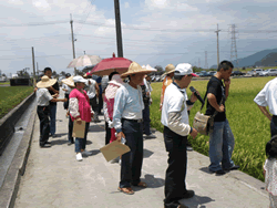 農友於示範田間踴躍參與討論