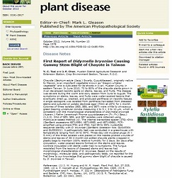 First report on the occurrence of chayote gummy stem blight in Taiwan.